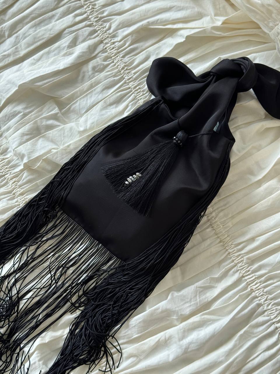 Satin fringe bag