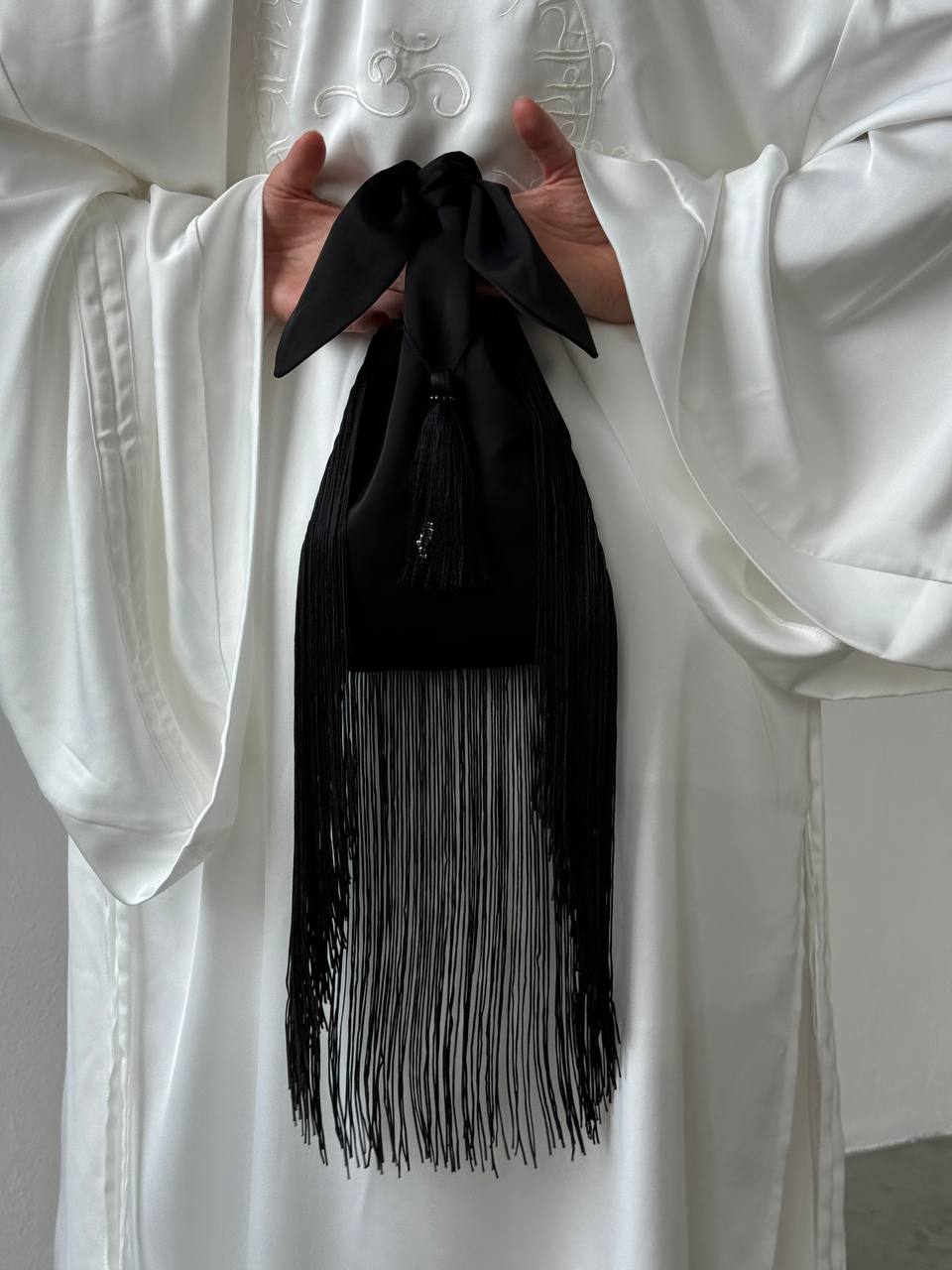 Satin fringe bag